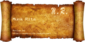 Munk Rita névjegykártya
