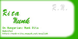 rita munk business card